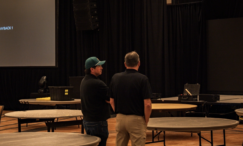 Show Gear event management team coordinating logistics